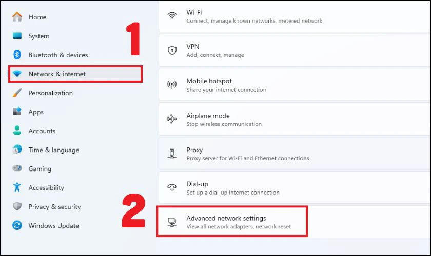 Chạy Network Reset để sửa lỗi Turn Wifi Back On