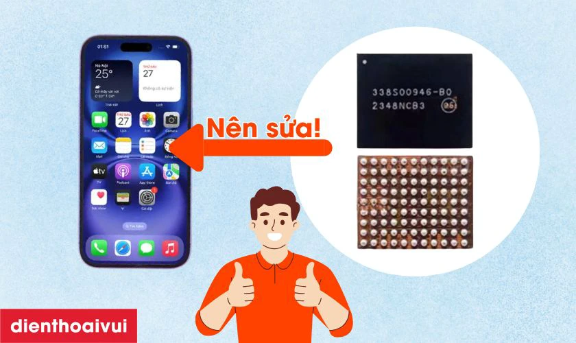 C&oacute; n&ecirc;n sửa main - IC sạc iPhone 16 kh&ocirc;ng?