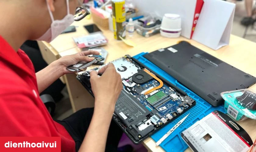 Quy trình sửa main laptop - Lỗi IC nguồn Dell G7 15 7590 uy tín tại Điện Thoại Vui