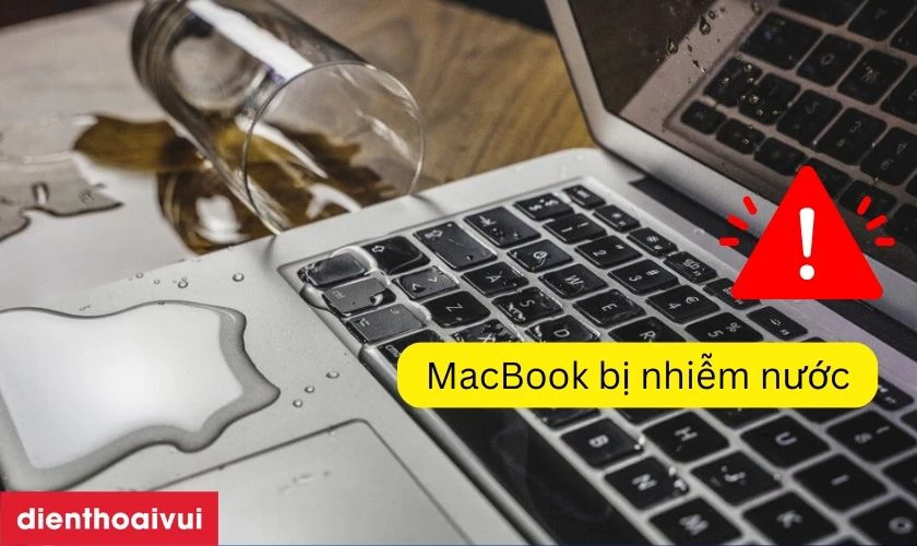 MacBook d&iacute;nh nước v&agrave; kh&ocirc;ng được sấy kịp thời c&oacute; thể hỏng main