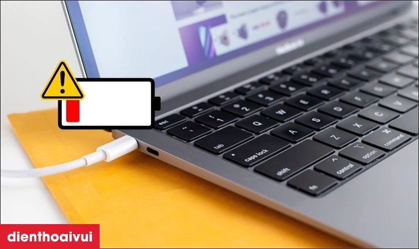 MacBook kh&ocirc;ng nhận sạc khi kết nối d&ugrave; đ&atilde; thử nhiều c&aacute;ch