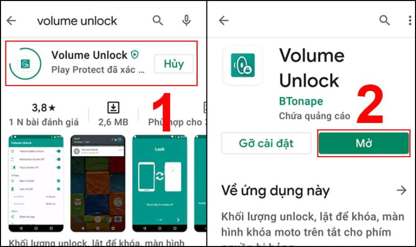 Mở kho&aacute; bằng Volume Unlock Tool