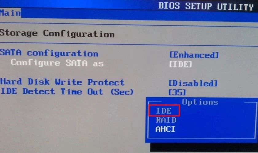 T&ugrave;y chọn IDE Compatibility Mode v&agrave; khởi động lại để sửa ổ cứng SSD kh&ocirc;ng nhận