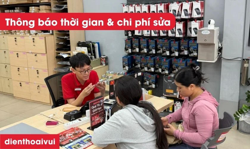 Thời gian sửa chữa được th&ocirc;ng b&aacute;o cụ thể