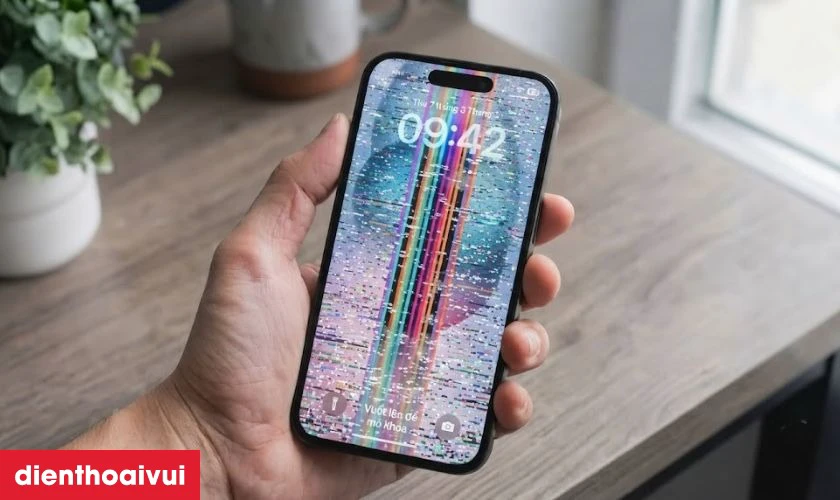 Sửa sọc m&agrave;n h&igrave;nh iPhone 15 ở đ&acirc;u uy t&iacute;n