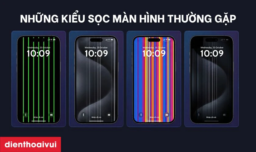 Những kiểu sọc m&agrave;n h&igrave;nh thường gặp tr&ecirc;n iPhone 15 Plus