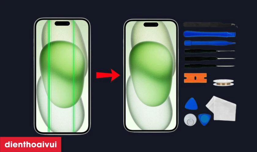 iPhone 15 Plus bị sọc m&agrave;n h&igrave;nh c&oacute; sửa được kh&ocirc;ng?