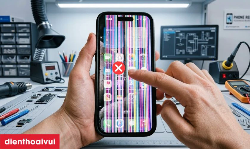 Sọc m&agrave;n h&igrave;nh đi k&egrave;m lỗi cảm ứng