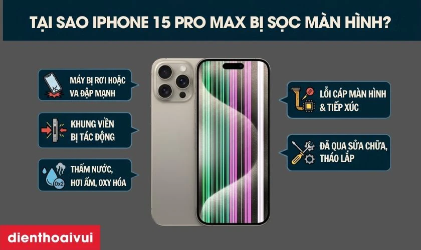 Tại sao iPhone 15 Pro Max lại bị sọc m&agrave;n h&igrave;nh?