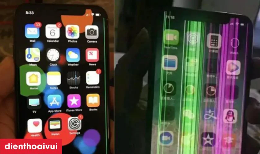 Dấu hiệu nhận biết iPhone bị lỗi sọc m&agrave;n h&igrave;nh