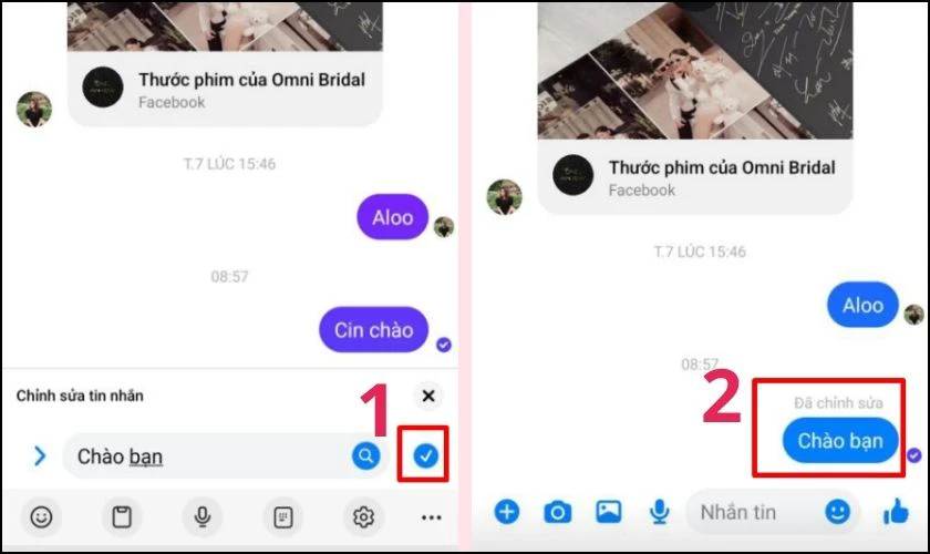 Bấm v&agrave;o biểu tượng dấu t&iacute;ch để gửi tin nhắn 