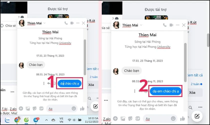 Chọn tin nhắn m&agrave; bạn muốn chỉnh sửa v&agrave; chỉnh sửa 