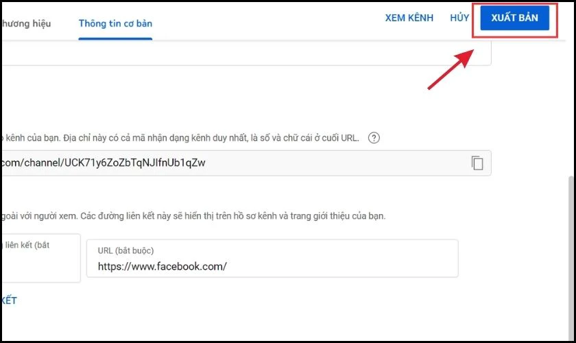 Nhấn chọn Xuất bản