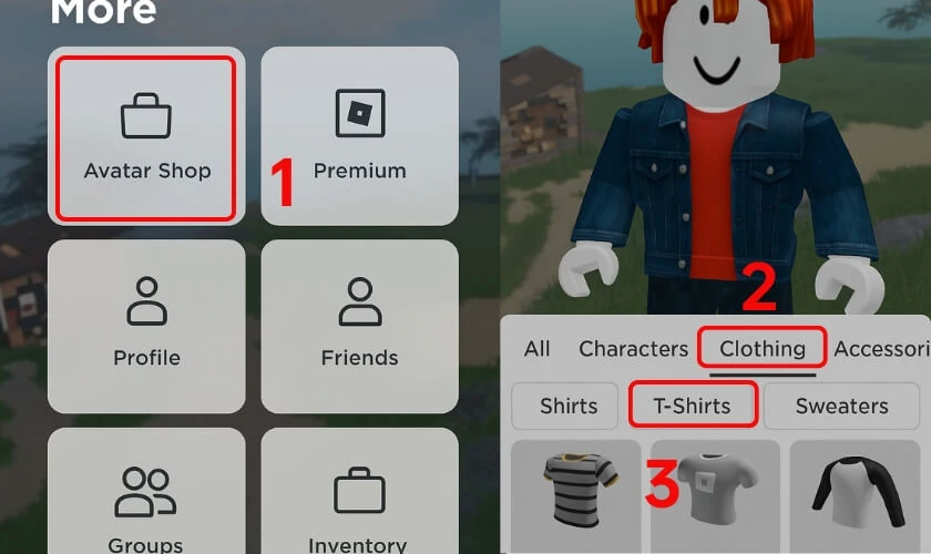 Cách mua áo T-Shirt Roblox từ cửa hàng đơn giản nhất