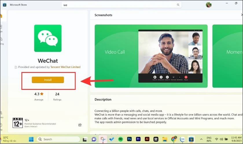 Nhấn chọn Install