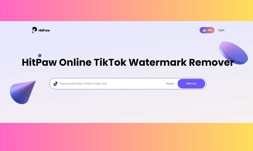Web HitPaw x&oacute;a logo TikTok nhanh chưa tới 5s