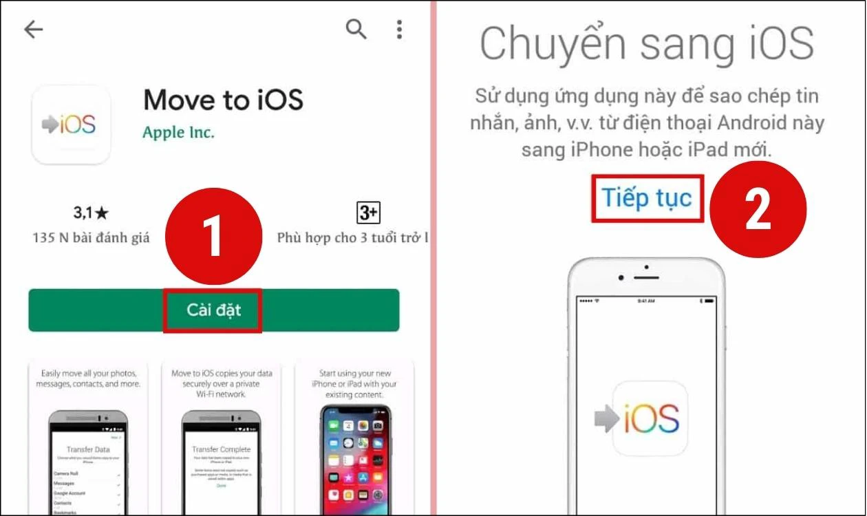 Tải ứng dụng Move to iOS về điện thoại Android v&agrave; khởi động n&oacute;