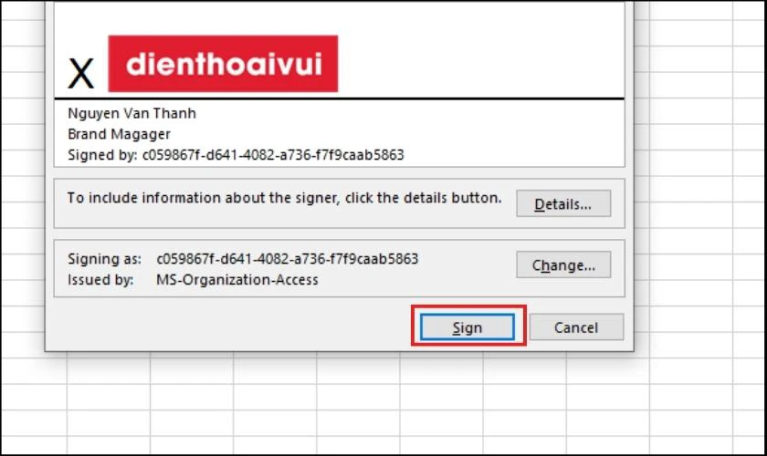 Chèn hình ảnh, logo chữ ký vào file Excel