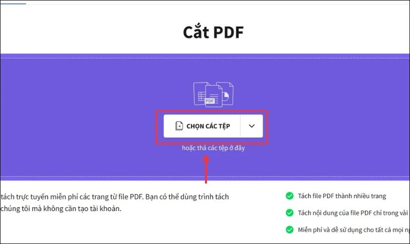 Hướng dẫn t&aacute;ch file PDF bằng c&ocirc;ng cụ online
