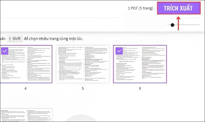 Click v&agrave;o &ocirc; Tr&iacute;ch xuất rồi chờ trong gi&acirc;y l&aacute;t
