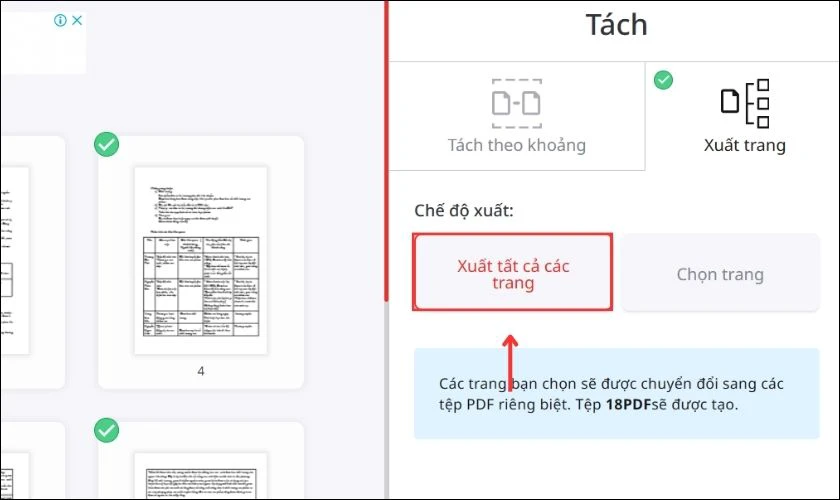 Xuất tất cả c&aacute;c file PDF
