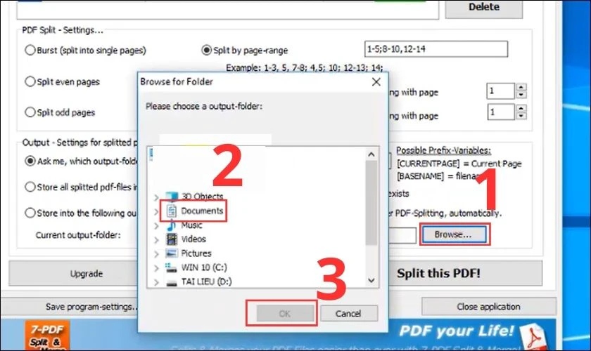 Chọn thư mục cần lưu rồi bấm OK để lưu file vừa t&aacute;ch