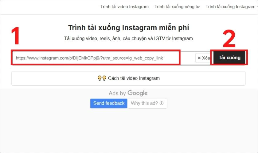 Tải ảnh instagram về máy tính