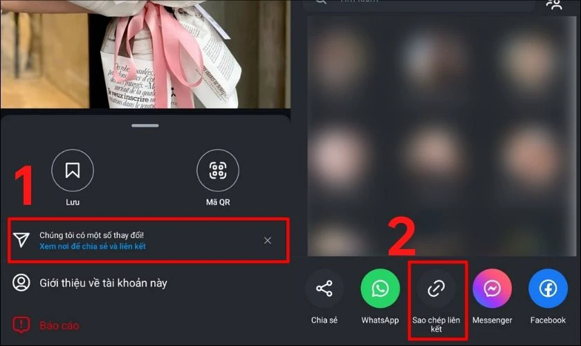Bạn chọn vào mục Chúng tôi có một số thay đổi