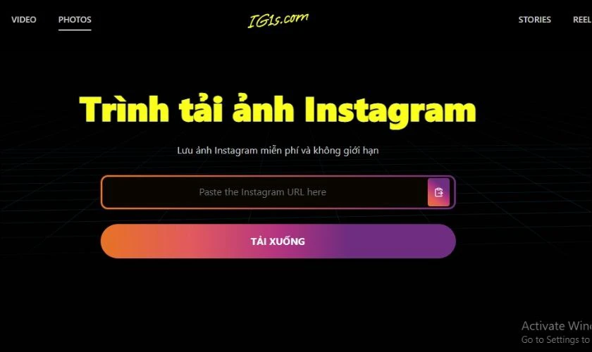 Tiếp theo hãy truy cập vào website IG1S