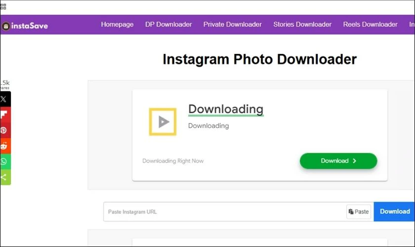 Truy cập https://instasave.website/Instagram-photo-downloader