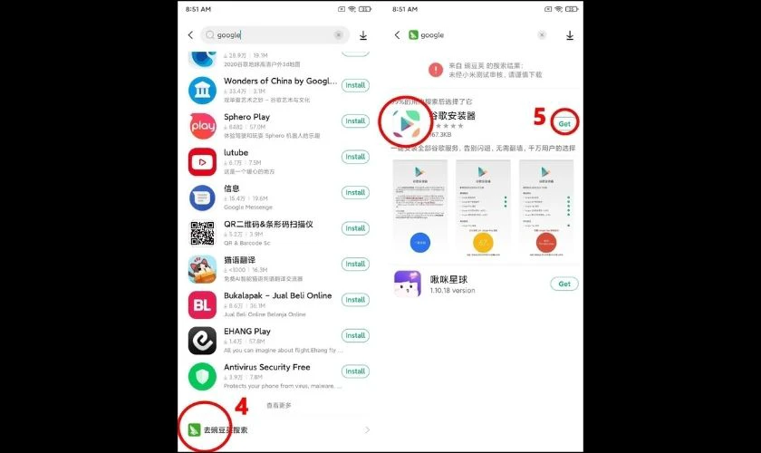 Chọn biểu tượng màu xanh lá rồi nhấn Get