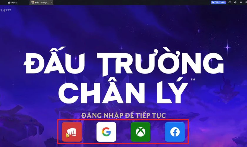 Đăng nhập vào Trường Chân Lý VNG Mobile trên PC và chơi