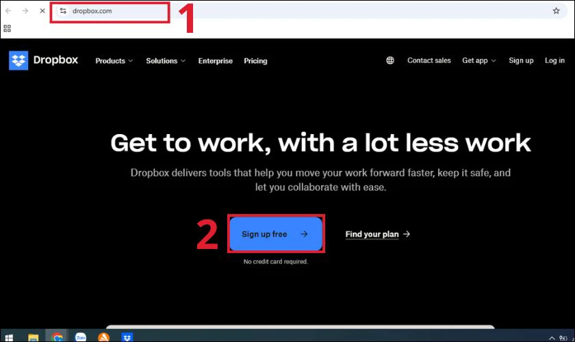 Cách đăng ký tài khoản Dropbox trên máy tính