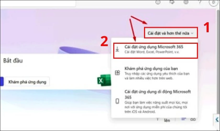 Tải Excel về máy tính bằng Microsoft 365
