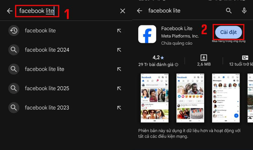 Cách tải Facebook Lite cho Android