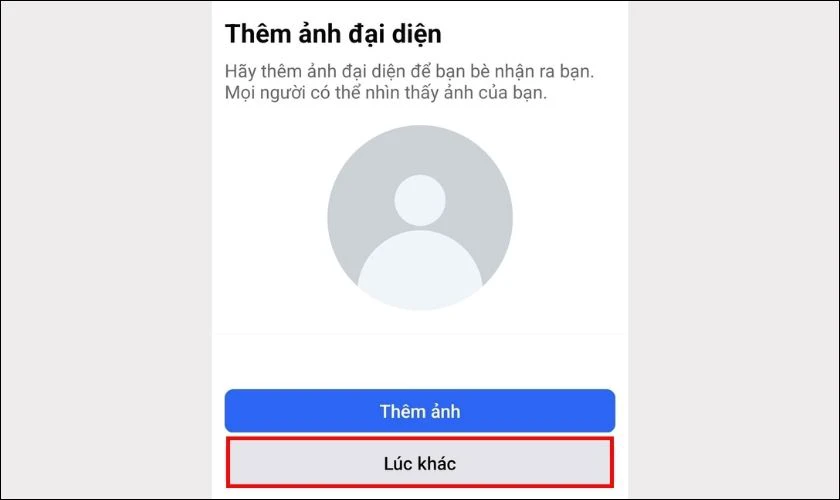 Bạn chọn Thêm ảnh để đổi avatar Facebook