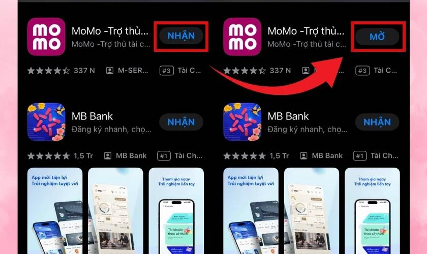 Tải Momo trên điện thoại iPhone