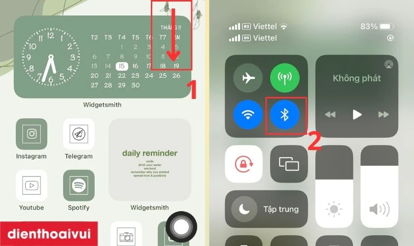 Bật biểu tượng Bluetooth l&ecirc;n
