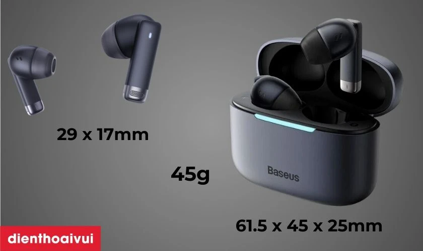 Tai nghe Bluetooth Baseus Bowie E9 c&oacute; thiết kế nhỏ gọn