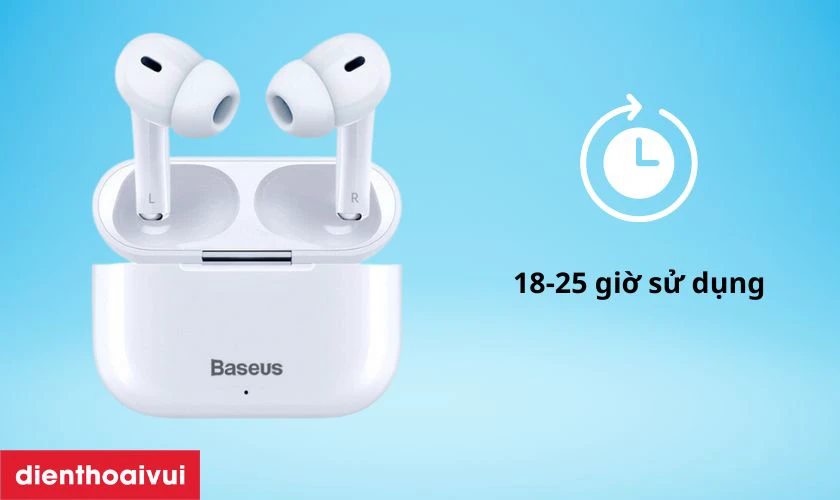 Tổng thời gian sử dụng của tai nghe c&oacute; thể l&ecirc;n đến 18-25 giờ