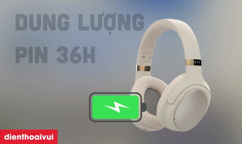 Thời lượng pin ấn tượng đ&ecirc;́n 36 giờ