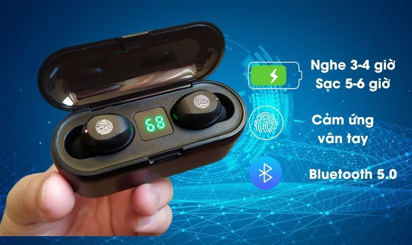 Tai nghe kh&ocirc;ng d&acirc;y Bluetooth LANITH cao cấp 5.0 TWS F9
