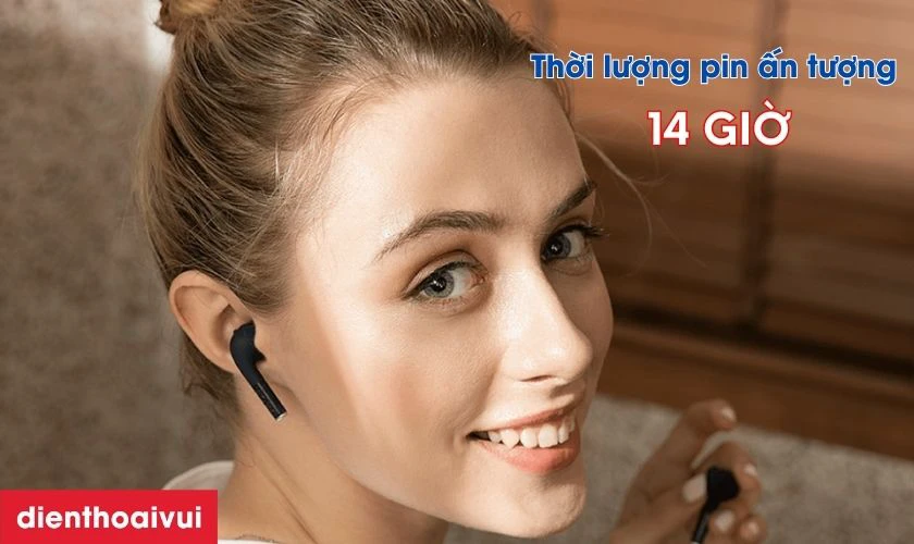 Thời lượng pin ấn tượng l&ecirc;n đến 14 giờ