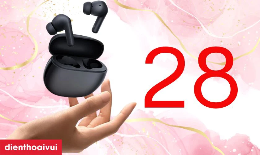 Viên pin chờ tới 28 giờ và có hỗ trợ sạc nhanh