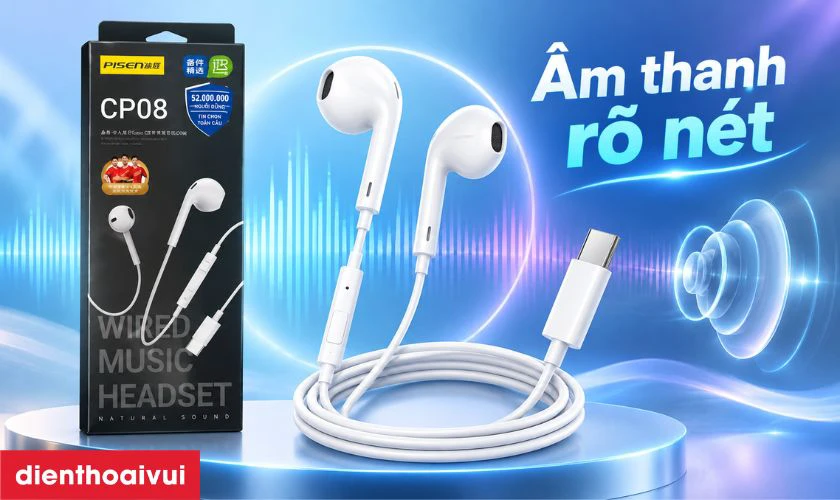 Chất lượng âm thanh của tai nghe Pisen Type-C CP08