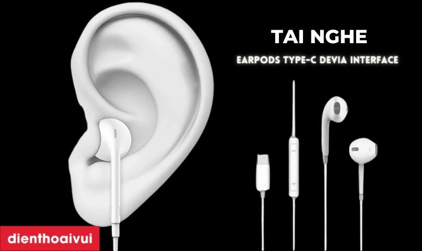 Tai nghe EarPods cổng Type-C Devia InterFace