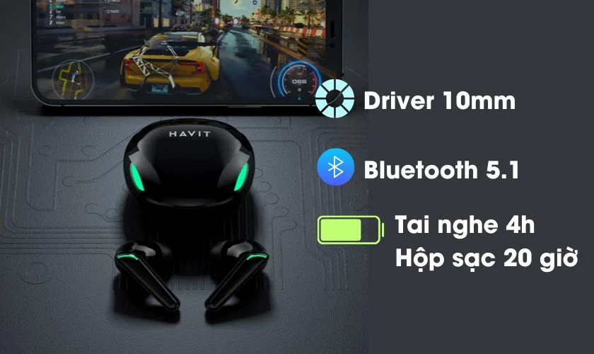 Tai nghe kh&ocirc;ng d&acirc;y Gaming Havit TW920 gi&aacute; rẻ dưới 500k