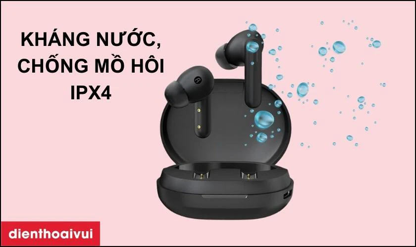 Hỗ trợ c&ocirc;ng nghệ kh&aacute;ng mồ h&ocirc;i, chống nước IPX4