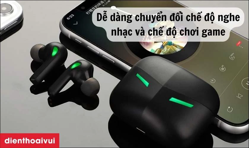 Dễ dàng chuyển đổi chế độ nghe nhạc và chế độ chơi game