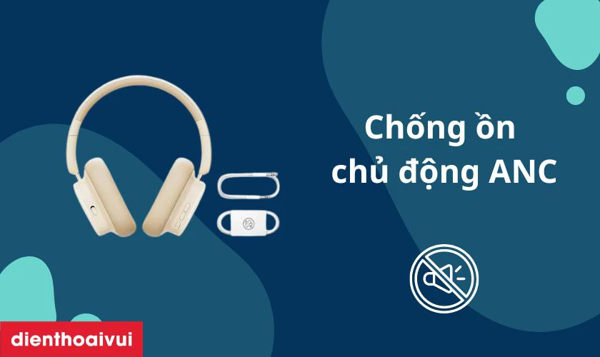 Tai nghe không dây Baseus Bowie H1i được trang bị công nghệ chống ồn chủ động (ANC)